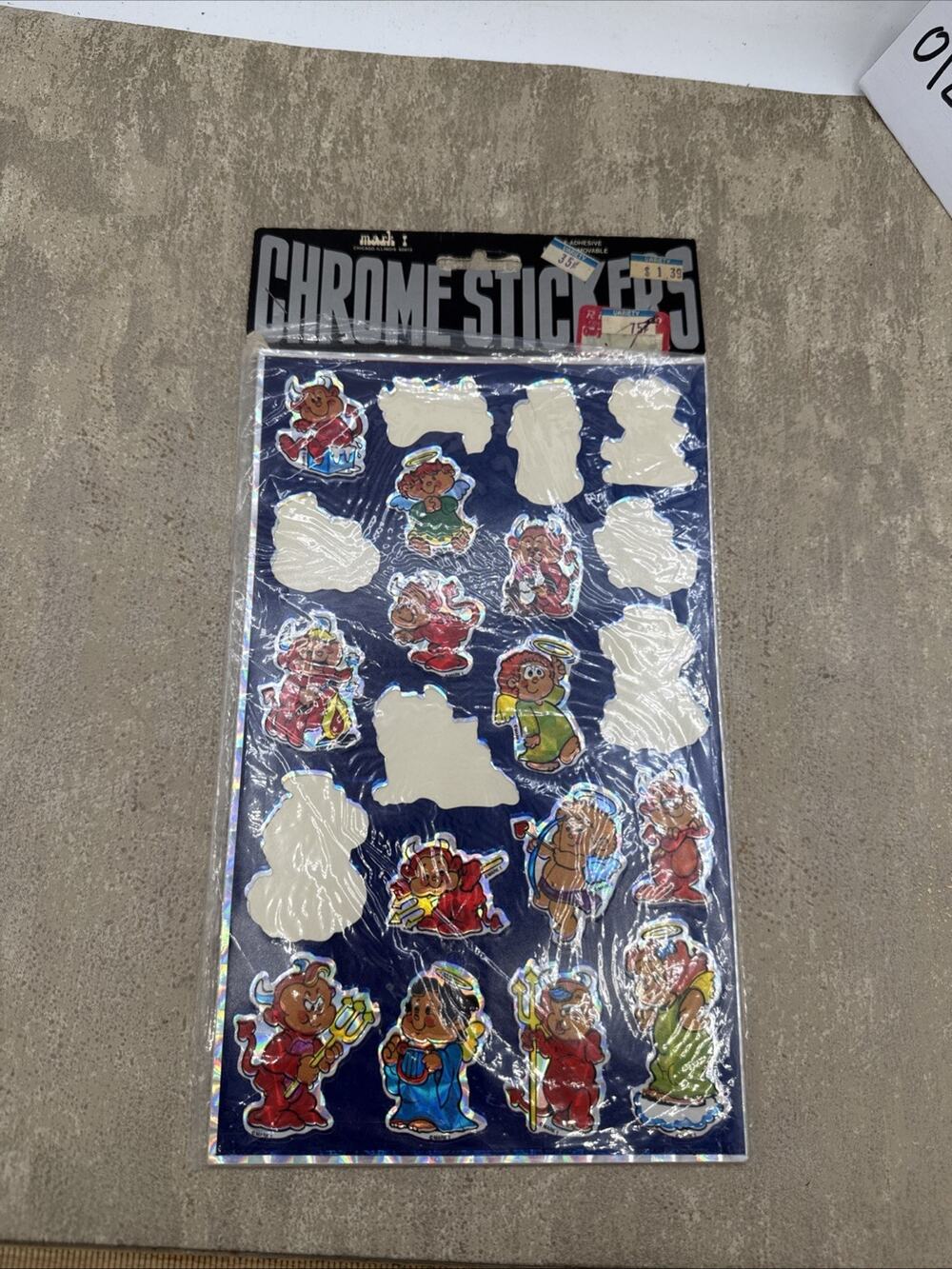 1980s Mark 1 Chrome Stickers Foil Angel Devil Playful Characters 13 Unused